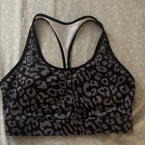 SHEIN Black and Gray Animal Print Sports Bra